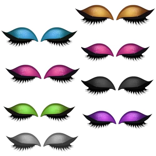 Lazy Eye Shadow Eyelash Patch, 2in1 Reusable Eye Makeup Stickers, 3D Reusable Sticker Eyeshadow with False Lashes Shadow Eyeliner, Natural Curl, Sweat-Proof, for All Eye Shape (8pcs) von Generisch
