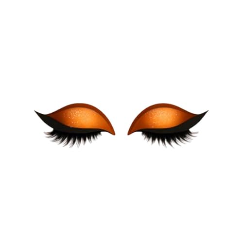 Lazy Eye Shadow Eyelash Patch, 3-In-1 Wiederverwendbare Lidschatten- Und Wimpern-Make-Up-Aufkleber, Eyeshadow Eyelashes Makeup Stickers For Eyes, Einfache Anwendung Eye Makeup Stickers (Orange) von Generisch