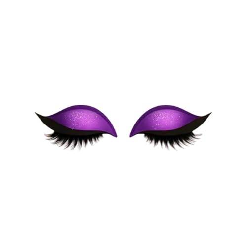 Lazy Eye Shadow Eyelash Patch, 3-In-1Wiederverwendbare Lidschatten- Und Wimpern-Make-Up-Aufkleber, Eyeshadow Eyelashes Makeup Stickers For Eyes, Einfache Anwendung Eye Makeup Stickers (Purple, 4 Pair) von Generisch