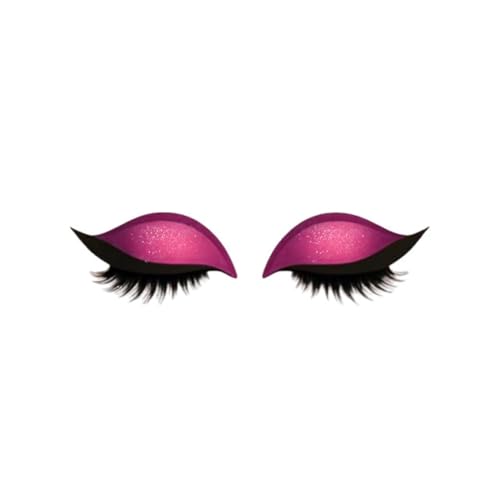 Lazy Eye Shadow Eyelash Patch, 3-In-1Wiederverwendbare Lidschatten- Und Wimpern-Make-Up-Aufkleber, Eyeshadow Eyelashes Makeup Stickers For Eyes, Einfache Anwendung Eye Makeup Stickers (Red, 2 Pair) von Generisch