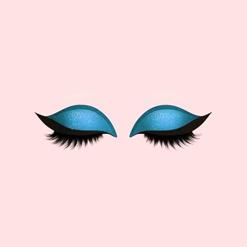 Lazy Eye Shadow Eyelash Patch, Eyeshadow Eyelashes Makeup Stickers, 2-In-1 Reusable Eye Makeup Stickers With False Lashes & Shadow, Makeup Stencils Sticker for All Eye Shapes (Blue) von Generisch