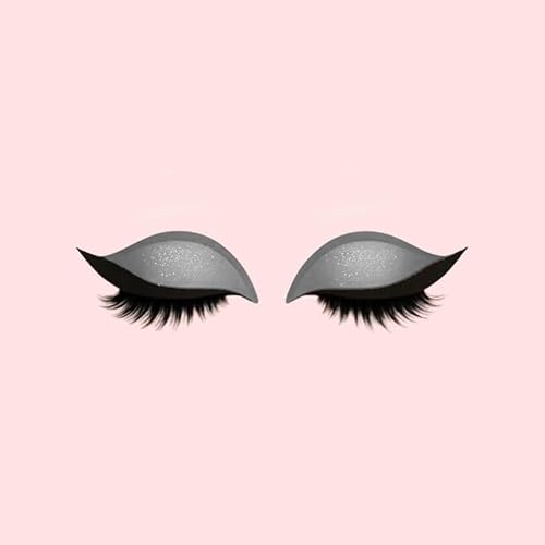 Lazy Eye Shadow Eyelash Patch, Eyeshadow Eyelashes Makeup Stickers, 2-In-1 Reusable Eye Makeup Stickers With False Lashes & Shadow, Makeup Stencils Sticker for All Eye Shapes (Gray) von Generisch
