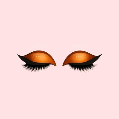 Lazy Eye Shadow Eyelash Patch, Eyeshadow Eyelashes Makeup Stickers, 2-In-1 Reusable Eye Makeup Stickers With False Lashes & Shadow, Makeup Stencils Sticker for All Eye Shapes (Orange) von Generisch