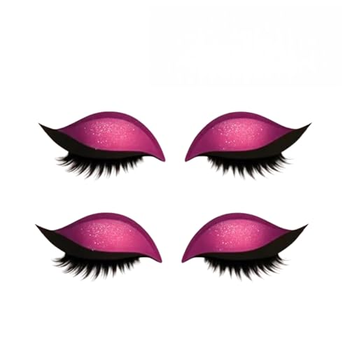 Lazy Eye Shadow Eyelash Patch, Eyeshadow and Lash Sticker, Colorful Beauty Fashion Eyelid Line Sticker, Lazy Makeup Tool, Reusable Eyelid and Eyelash Stickers, Natural Eye Fake Lashes (pink,2 Pair) von Generisch