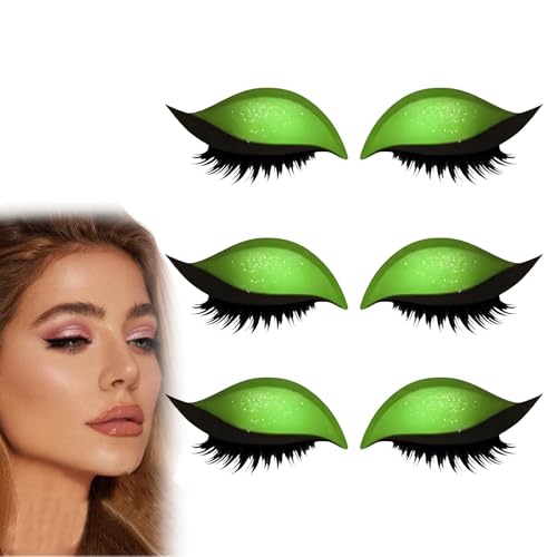 Lazy Eye Shadow Eyelash Patch, Reusable Eye Makeup Stickers, 2-In-1 With False Lashes & Shadow, Makeup Stencils Sticker for All Eye Shapes (3pcs-G) von Generisch