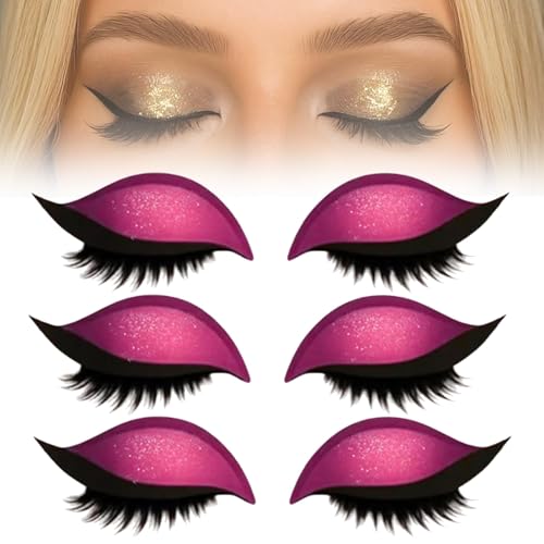 Lazy Eye Shadow Eyelash Patch, wiederverwendbarer 3D-Aufkleber-Lidschatten, reparierender Lidschatten-Wimpern-Make-up-Aufkleber, Lazy Makeups Tool für alle Augenformen (Pink) von Generisch