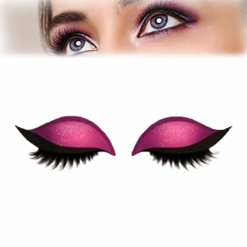 Lazy Eye Shadow Eyelash Patch,Eyeshadow Eyelashes Makeup Stickers,2 in 1 Reusable Eye Makeup Adhesive Eyelashes,3D Natural Lazy Eyelash Stickers,Waterproof and Sweat-Proof,Free Cutting (Pink) von Generisch
