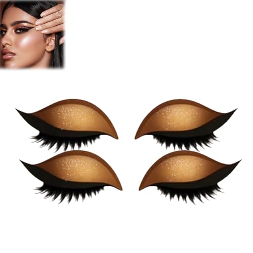 Lazy Eye Shadow Eyelash Patch,Lazy Eyelash Stickers,2-in-1 Reusable Ey𝐞 Makeup Sticker𝐬 with False Lashes & Shadow, Kein Kleber Nötig for All Eye Shapes (BW, 2PC) von Generisch