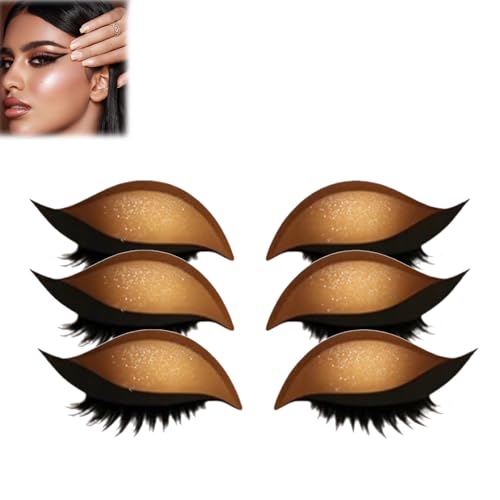 Lazy Eye Shadow Eyelash Patch,Lazy Eyelash Stickers,2-in-1 Reusable Ey𝐞 Makeup Sticker𝐬 with False Lashes & Shadow, Kein Kleber Nötig for All Eye Shapes (BW, 3PC) von Generisch