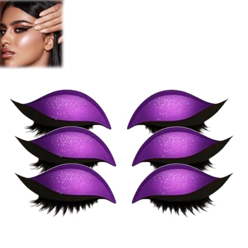 Lazy Eye Shadow Eyelash Patch,Lazy Eyelash Stickers,2-in-1 Reusable Ey𝐞 Makeup Sticker𝐬 with False Lashes & Shadow, Kein Kleber Nötig for All Eye Shapes (PP, 3PC) von Generisch