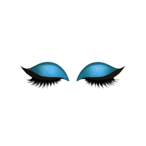 Lazy Eye Shadow Eyelash Patch,Lazy Eyelash Stickers,Lidschatten-Wimpern-Make-up-Aufkleber,2-in-1 Reusable Ey𝐞 Makeup Sticker𝐬 with False Lashes & Shadow, für alle Augenformen (Blau, 1 Pair) von Generisch