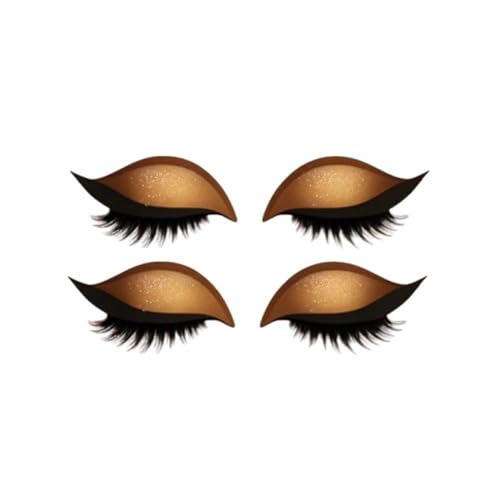 Lazy Eye Shadow Eyelash Patch,Lazy Eyelash Stickers,Lidschatten-Wimpern-Make-up-Aufkleber,2-in-1 Reusable Ey𝐞 Makeup Sticker𝐬 with False Lashes & Shadow, für alle Augenformen (Brown, 2 Pair) von Generisch