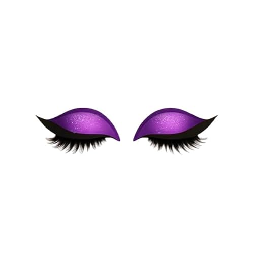 Lazy Eye Shadow Eyelash Patch,Lazy Eyelash Stickers,Lidschatten-Wimpern-Make-up-Aufkleber,2-in-1 Reusable Ey𝐞 Makeup Sticker𝐬 with False Lashes & Shadow, für alle Augenformen (Lila, 1 Pair) von Generisch