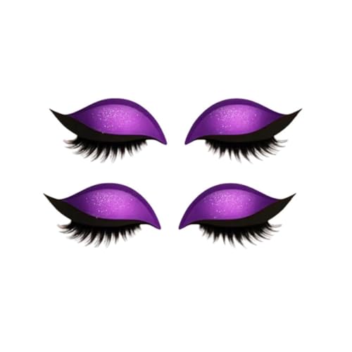 Lazy Eye Shadow Eyelash Patch,Lazy Eyelash Stickers,Lidschatten-Wimpern-Make-up-Aufkleber,2-in-1 Reusable Ey𝐞 Makeup Sticker𝐬 with False Lashes & Shadow, für alle Augenformen (Lila, 2 Pair) von Generisch
