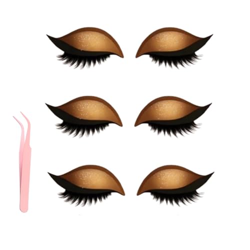 Lazy Eye Shadow Eyelash Patch - Natural Eyeshadow Eyelashes Makeup Stickers, Reusable Eyeshadow and Lash Sticker for All Eyeshapes (Gold) von Generisch