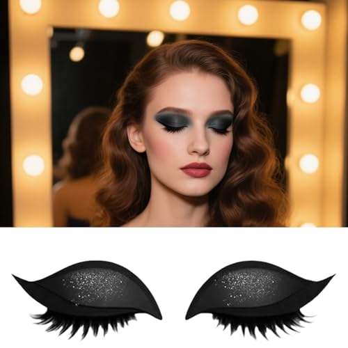 Lazy Eye Shadow Wimpernpatch, 2 Paar Lidschatten Und Wimpernaufkleber, Wiederverwendbare Lidschatten Makeup Patches Falschen Wimpern, Natürliche Bunte Lidschatten Aufkleber Patch Quick Makeup Tool von Generisch