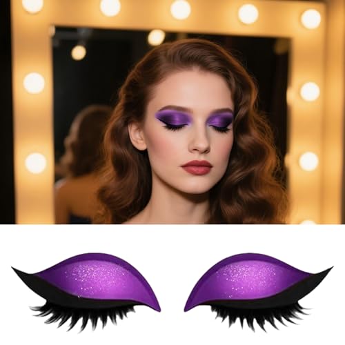 Lazy Eye Shadow Wimpernpatch, 2 Paar Lidschatten Und Wimpernaufkleber, Wiederverwendbare Lidschatten Makeup Patches Falschen Wimpern, Natürliche Bunte Lidschatten Aufkleber Patch Quick Makeup Tool von Generisch