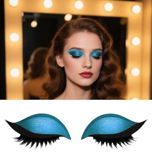 Lazy Eye Shadow Wimpernpatch, 2 Paar Lidschatten Und Wimpernaufkleber, Wiederverwendbare Lidschatten Makeup Patches Falschen Wimpern, Natürliche Bunte Lidschatten Aufkleber Patch Quick Makeup Tool von Generisch