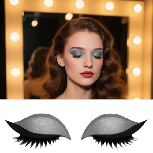 Lazy Eye Shadow Wimpernpatch, 2-in-1 Lidschatten Und Wimpernaufkleber, Wiederverwendbare Lidschatten Makeup Patches Falschen Wimpern, Natürliche Bunte Lidschatten Aufkleber Patch Quick Makeup Tool von Generisch