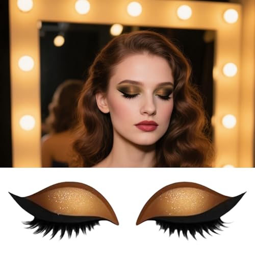 Lazy Eye Shadow Wimpernpflaster, bunte Lidschatten Wimpern Make up Aufkleber, 2 in 1 wiederverwendbare Augen-Make-up-Aufkleber mit falschen Wimpern und Schatten, Lazy Makeups-Tool von Generisch