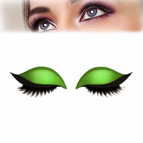 Lazy Eye Shadow Wimpernpflaster,Eyeshadow Eyelashes Makeup Stickers,2-in-1 Wiederverwendbare Augen-Make-up-Aufkleber,Wasserfeste Lazy Eye Shadow Wimpernpatch,Einfach Aufzutragender (Grün) von Generisch