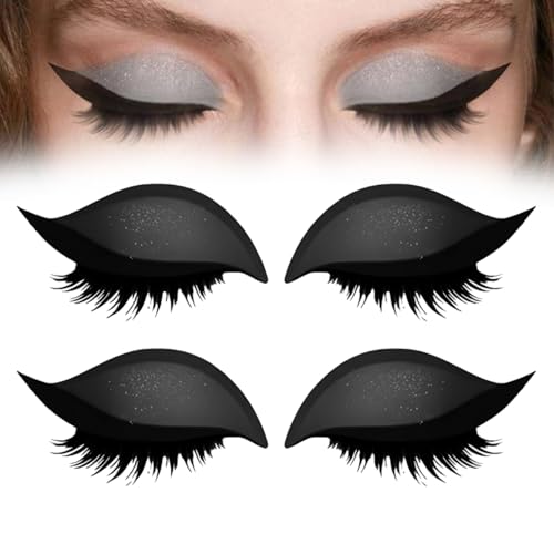 Lazy Eyeshadow Eyelash Patch, Lidschatten und Lash Aufkleber für alle Augenformen, Lidschatten Lash Sticker 2 in 1 Wiederverwendbare Augen Make-up Aufkleber mit Falsche Wimpern & Schatten (Schwarz) Lazy Eyeshadow Eyelash Patch, Lidschatten und Lash Aufkleber für alle Augenformen, Lidschatten Lash Sticker 2 in 1 Wiederverwendbare Augen Make-up Aufkleber mit Falsche Wimpern & Schatten (Schwarz) von Generisch