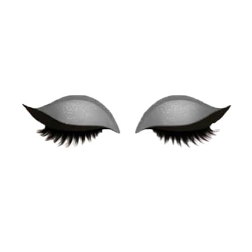 Lazy Lidschatten Wimpernpatch, Lash-Aufkleber 2-in-1 wiederverwendbares, Schablonenaufkleber für alle Augenformen, 3D-natürlicher Aufkleber mit falschen Wimpern & Schatten (Silber) von Generisch