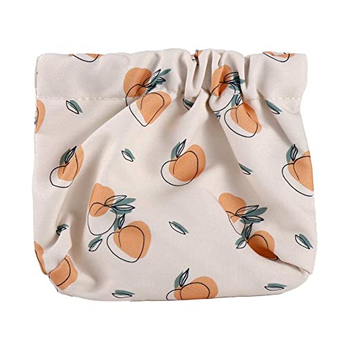 Leaf Spring Lippenstift-Kosmetiktasche, Datenkabel-Aufbewahrungstasche, selbstschließend, niedlicher Druck, Münzgeldbeutel für Kosmetik, Schmuck, Münzen, Lippenstift, aprikose, 1 Stück von Generisch