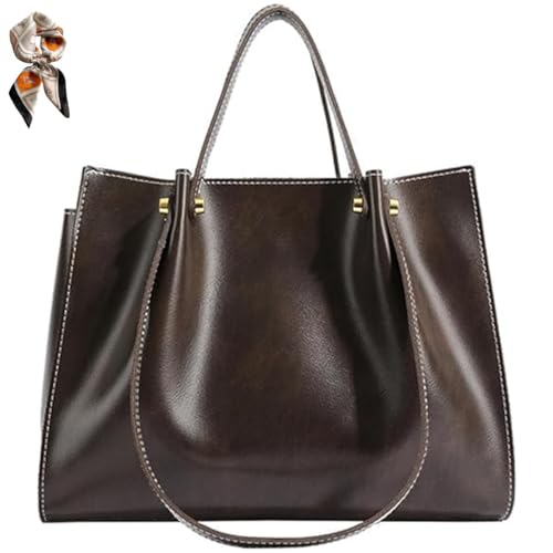 Generisch Leather Shoulder Bag for Women,Large Capacity Slouchy Work Tote Bag with Zipper,Fashion PU Purse Satchel Handbag von Generisch