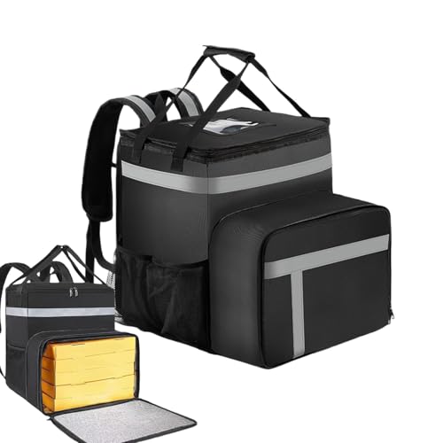 Lebensmittel-Lieferrucksack, große Kapazität, komfortable, unterteilte Thermotasche, Thermo-Rucksack für Lebensmittel, isoliert, wiederverwendbar, Lebensmitteleinkäufe, robuste Lunch-Tasche für von Generisch