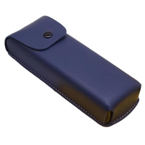 Leder-Glasbeutel – Glastasche, Druckknopfverschluss, Glastasche, weicher Druckknopfverschluss, tragbare Reise-Brillen-Aufbewahrungstasche zum Schutz Ihrer Brille vor Kratzern, saphir, Refer to von Generisch