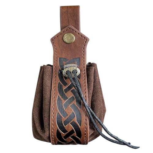 Leder-Münzbeutel | Multifunktionale Münz-Hüfttasche | Kordelzugsack Aus Weichem Leder | Münztasche Aus Leder Mit Kordelzug Im Kreativen Design | Vintage Gürteltasche Für Den Täglichen Cosplay- von Generisch