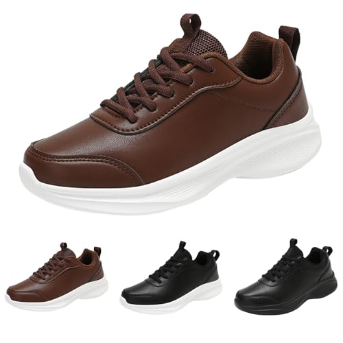 Leder Paar GroßE GrößE Walkingschuhe Sportliche Wanderschuhe FüR MäNner Und Frauen Leichte Low-Top Turnschuhe Slip On Trekkingschuhe Breite Zehenbox Sneaker GedäMpft Tennisschuhe von Generisch