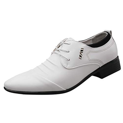 Leder Schuhe Herren Elegant Anzugschuhe - Klassisch Pointed Toe Business Schuhe Mit SchnüRung Halbschuhe - rutschfeste Modische Hochzeit Schuhe Oxfords FüR Formale AnläSse SchnüRschuhe von Generisch