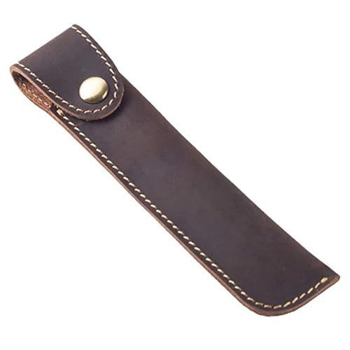 Leder Stifteetui Halter Schutzhülle Stifteetui Füllfederhalter Etui mit Metallknopf Echtes Leder Handgefertigt Tragbar für Stylus Touch Pen Kugelschreiber Bleistifte (Schwarz), Schwarz , Einheitsgröße von Generisch