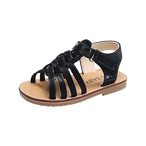 Leder gekreuzte Strandschuhe Kinder Riemchen Schuhe Mädchen Sandalen Baby Kleinkind Jungen Mädchen Schuhe Jelly Sandalen, Schwarz , 31 EU von Generisch