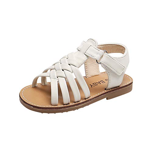 Leder gekreuzte Strandschuhe Kinder Riemchen Schuhe Mädchen Sandalen Baby Kleinkind Jungen Mädchen Schuhe Jelly Sandalen, weiß, 31 EU von Generisch