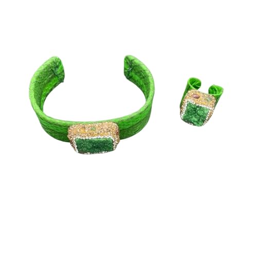 Lederarmband Ring Set Handgefertigtes Strassarmband Geschenk, Einheitsgröße, Leder, Achat von Generisch