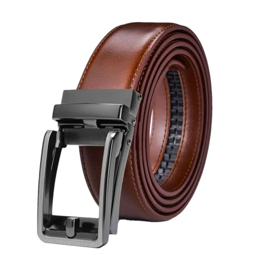 Ledergürtel für Herren, Ratschengürtel für Herren, elegantes Business-Kleid, automatische Schnalle, 10, 105-115cm von Generisch