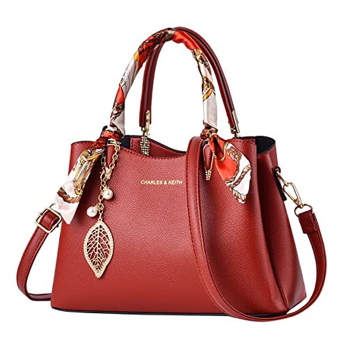 Lederhandtasche Damen Schwarz Umhängetasche Holster Taschen Lampe Damen Messenger Bag Handtasche Umhängetasche Lotterleben Taschen (Red,One Size) von Generisch