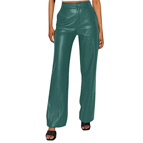 Lederhose Damen, Hochwertige Damenhosen, Leggings Lederoptik Damen, Glatte Damen Hose, Frauen Kunstlederhose, PU Lederhose Jean von Generisch