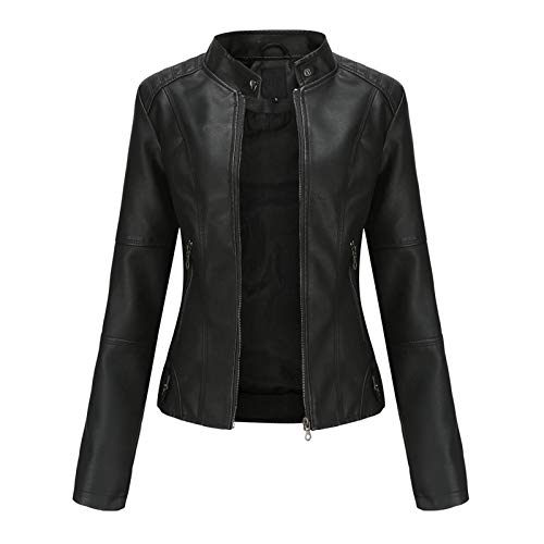 Lederimitat Jacke Damen & Lederjacke Schwarz Lang Braun Bomberjacke Motorradjacke Pu Leather Kurz Outwear Streetwear Winter Mantel Bomber Jacke Lederjacke Lang Kunstleder Motorrad Bikerjacke von Generisch