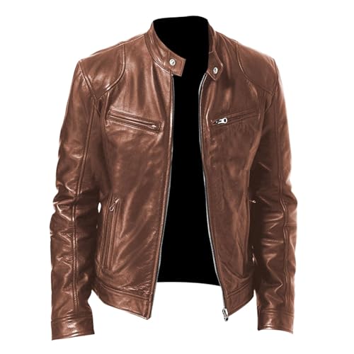 Lederjacken Für Herren, Bomberjacke Herren Motorrad Jacke Leather Jacket Schwarz Ledermantel Bikerjacke 50er Jahre Outfit Grease Jacke Lederjacke Lederjacken Für Herren, Bomberjacke Herren Motorrad Jacke Leather Jacket Schwarz Ledermantel Bikerjacke 50er Jahre Outfit Grease Jacke Lederjacke von Generisch