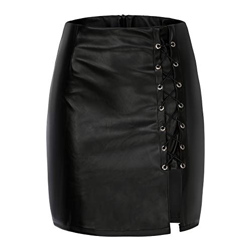 Lederrock Damen Reißverschluss Lederoptik Leder Röcke Slim Kunstleder Arbeitsrock Stretch Dehnbarer Minirock Sexy Hüfthohe Schwarz mit Schlitz Kurz Bleistiftröcke Lederrock Damen Reißverschluss Lederoptik Leder Röcke Slim Kunstleder Arbeitsrock Stretch Dehnbarer Minirock Sexy Hüfthohe Schwarz mit Schlitz Kurz Bleistiftröcke von Generisch