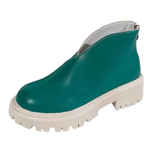 Lederschuhe Damen Dicke Boden Runde Zehe Loafer Frühling Herbst Frauen Einzelne Schuhe Bequeme Lack-Mokassins Leichtgewichts Walkingschuhe Modische Freizeitschuhe Chunky Arbeitsschuhe von Generisch