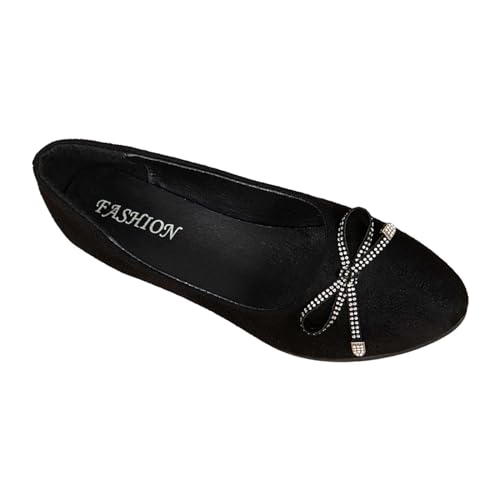 Lederschuhe Damen Elegant Bequem, Loafers Damen Mit Absatz, Halbschuhe Flache Sohle Outdoorschuhe Einfarbige Walkingschuhe Schnell Trocknend Schlupfschuhe Leichtgewichts Outdoorschuhe von Generisch