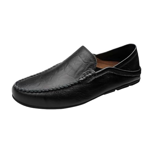 Lederschuhe Herren, Arbeitsschuhe Herren Weichen Sohle Businessschuhe Slip On Monkstrap Schuhe Große Größe Geschäftsschuhe Handgemacht Hochwertige Anzugschuhe Low Top Bootsportschuhe Business Schuhe von Generisch