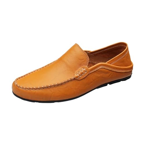 Lederschuhe Herren, Arbeitsschuhe Herren Weichen Sohle Businessschuhe Slip On Monkstrap Schuhe Große Größe Geschäftsschuhe Handgemacht Hochwertige Anzugschuhe Low Top Bootsportschuhe Business Schuhe von Generisch