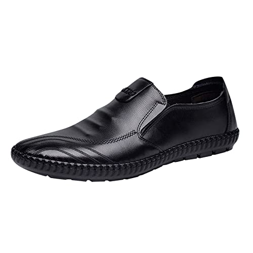 Lederschuhe Herren Anzugschuhe Leder Atmungsaktiv Weiche Sohle Bequeme Walkingschuhe Einfarbig Sommer Spitz Zehe Elegant Businessschuhe Outdoor Business Hochzeit Mokassin 39-44 von Generisch