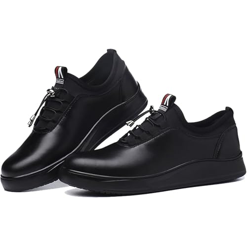Lederschuhe Herren Elegant, Arbeitsschuhe Herren Leicht Bequem Winterschuhe rutschfest Sneaker Leder Shock Absorbing Freizeitschuhe Mode Barfußschuhe Wasserdichter Winter Monkstrap Schuhe 1 von Generisch